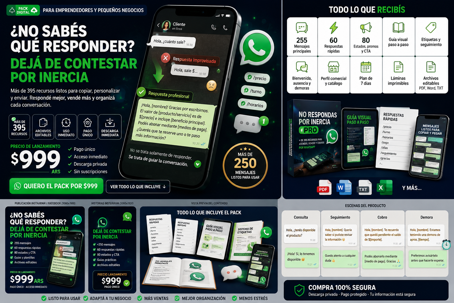 Vista previa del pack No Respondas por Inercia PRO